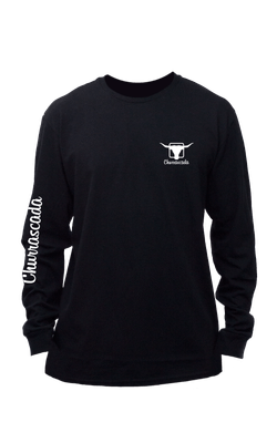 Camiseta_Churrascada_LogoMLWhite_Black_Frente